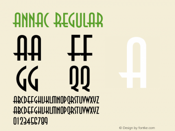 AnnaC Regular Version 001.000 Font Sample