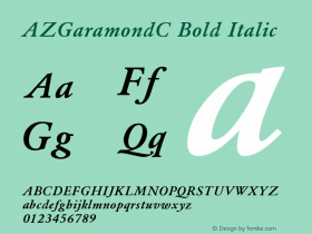 AZGaramondC Bold Italic OTF 1.0;PS 001.010;Core 116;AOCW 1.0 161图片样张