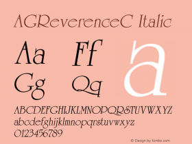 AGReverenceC Italic OTF 1.0;PS 001.000;Core 116;AOCW 1.0 161 Font Sample