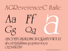 AGReverenceC Italic OTF 1.0;PS 001.000;Core 116;AOCW 1.0 161图片样张