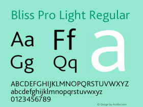 Bliss Pro Light Regular 001.001 Font Sample