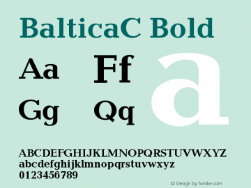 BalticaC Bold Version 001.000 Font Sample