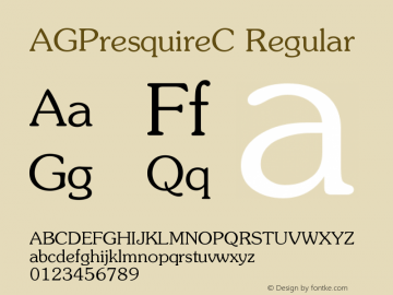 AGPresquireC Regular OTF 1.0;PS 1.000;Core 116;AOCW 1.0 161图片样张