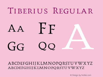 Tiberius Regular Version 0.0 Font Sample