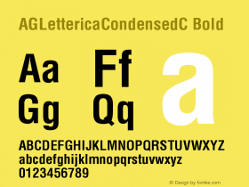 AGLettericaCondensedC Bold OTF 1.0;PS 1.000;Core 116;AOCW 1.0 161 Font Sample