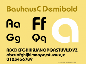 BauhausC Demibold Version 001.000 Font Sample