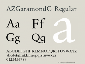 AZGaramondC Regular OTF 1.0;PS 001.010;Core 116;AOCW 1.0 161图片样张