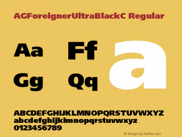 AGForeignerUltraBlackC Regular OTF 1.0;PS 001.000;Core 116;AOCW 1.0 161图片样张