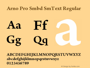 Arno Pro Smbd SmText Regular Version 1.011;PS 1.000;hotconv 1.0.50;makeotf.lib2.0.16025图片样张