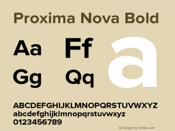Proxima Nova Bold Version 1.001 2005 Font Sample