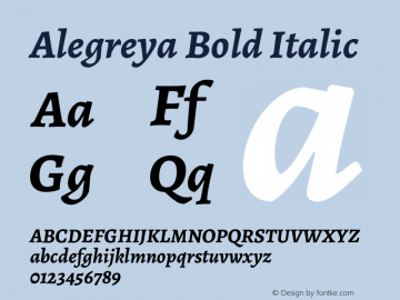 Alegreya Bold Italic Version 1.004图片样张