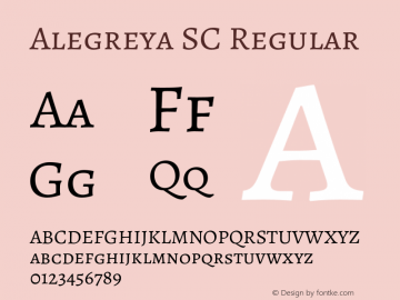 Alegreya SC Regular Version 1.004 Font Sample