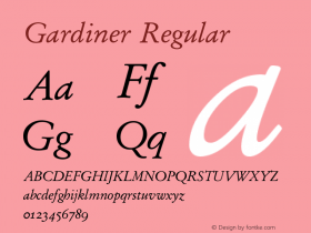 Gardiner Regular Version 3.14 Font Sample