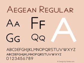 Aegean Regular Version 6.15 Font Sample