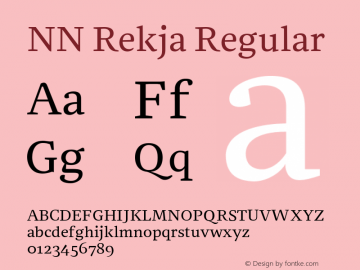 NN Rekja Regular Version 1.0 Font Sample