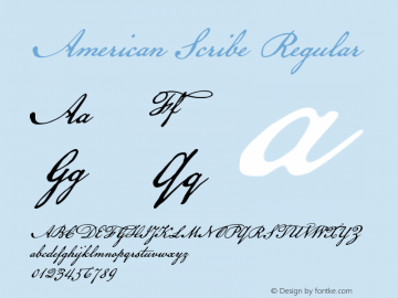 American Scribe Regular Version 3.009 Font Sample