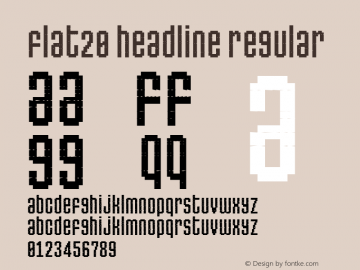 Flat20 Headline Regular Version 1.200 Font Sample