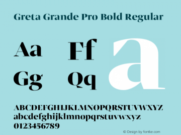 Greta Grande Pro Bold Regular Version 1.0; 2008图片样张