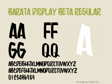 Barata Display Beta Regular Version 1.000;PS 001.001;hotconv 1.0.56图片样张