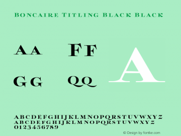 Boncaire Titling Black Black Version 1.000图片样张