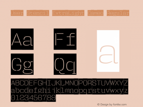 User Stencil ExtraLight Cameo Regular Version 1.001;PS 001.001;hotconv 1.0.56;makeotf.lib2.0.21325图片样张