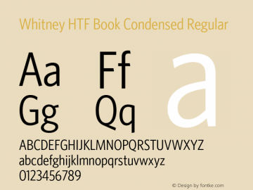 Whitney HTF Book Condensed Regular 001.000 Font Sample