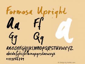 Formosa Upright Version 1.001 Font Sample