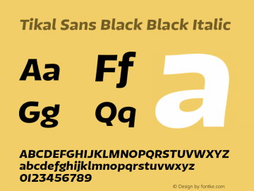 Tikal Sans Black Black Italic 1.000图片样张