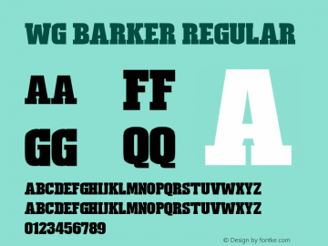 WG Barker Regular Version 1.0图片样张