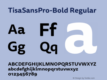 TisaSansPro-Bold Regular Version 7.504; 2011; Build 1021 Font Sample