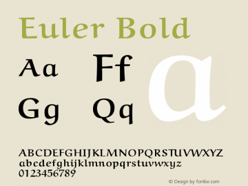 Euler Bold Version 003.003 Font Sample