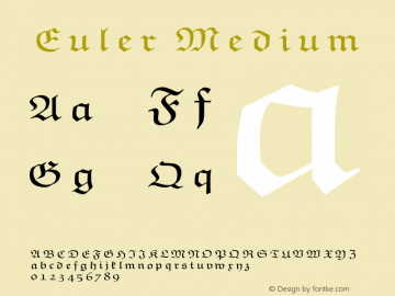 Euler Medium Version 003.003 Font Sample