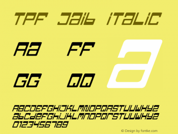 TPF Jaib Italic 1.0 Font Sample