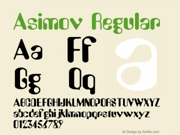 Asimov Regular Version 1.0 Font Sample