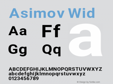 Asimov Wid Version 2.000980; 2014 Font Sample