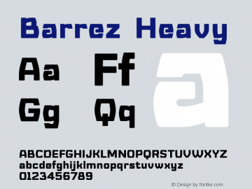 Barrez Heavy Version 1.000;PS 001.001;Core 1.0.38 Font Sample