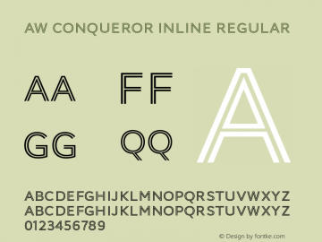AW Conqueror Inline Regular Version 1.002 Font Sample