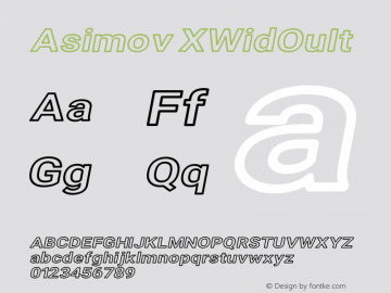 Asimov XWidOuIt Version 2.000980; 2014 Font Sample