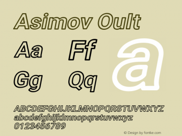 Asimov OuIt Version 2.000980; 2014 Font Sample