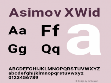 Asimov XWid Version 2.000980; 2014 Font Sample