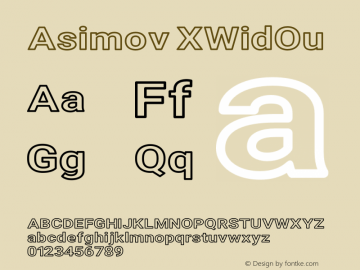 Asimov XWidOu Version 2.000980; 2014 Font Sample