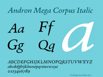 Andron Mega Corpus Italic Version 1.003图片样张