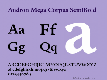 Andron Mega Corpus SemiBold Version 1.002.01图片样张