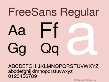 FreeSans Regular Version 0412.2268 Font Sample