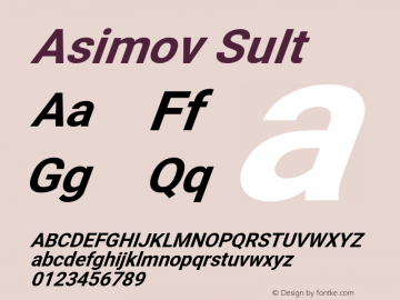 Asimov SuIt Version 2.000980; 2014 Font Sample