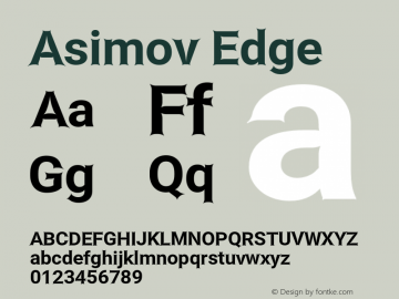 Asimov Edge Version 2.000980: 2014 Font Sample