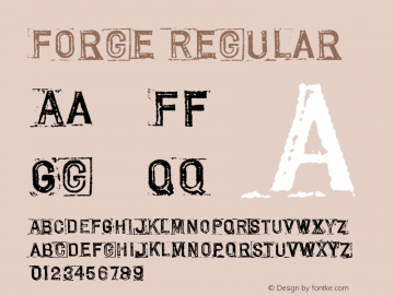 Forge Regular Version 2.000 Font Sample