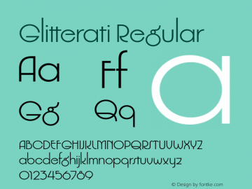 Glitterati Regular 001.000 Font Sample