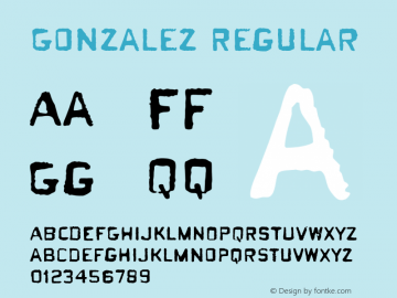 Gonzalez Regular Version 2.000 Font Sample