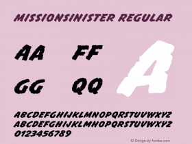 MissionSinister Regular 001.000 Font Sample